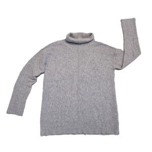 Cashmerecashmere Gray Ribbed Turtleneck Sweater Women's Size Medium